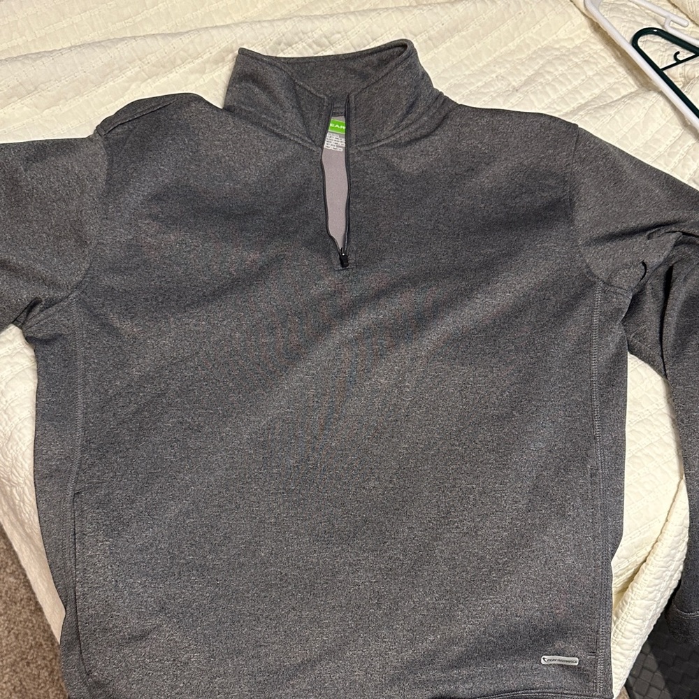 Gray Quarter-Zip Athletic Pullover